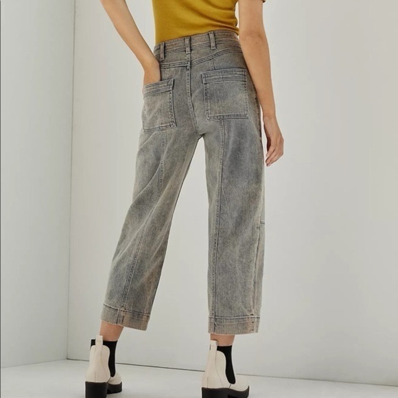Anthropologie Pilcro Grey High Rise Seamed Darted Straight Leg Jean - Picture 3 of 12